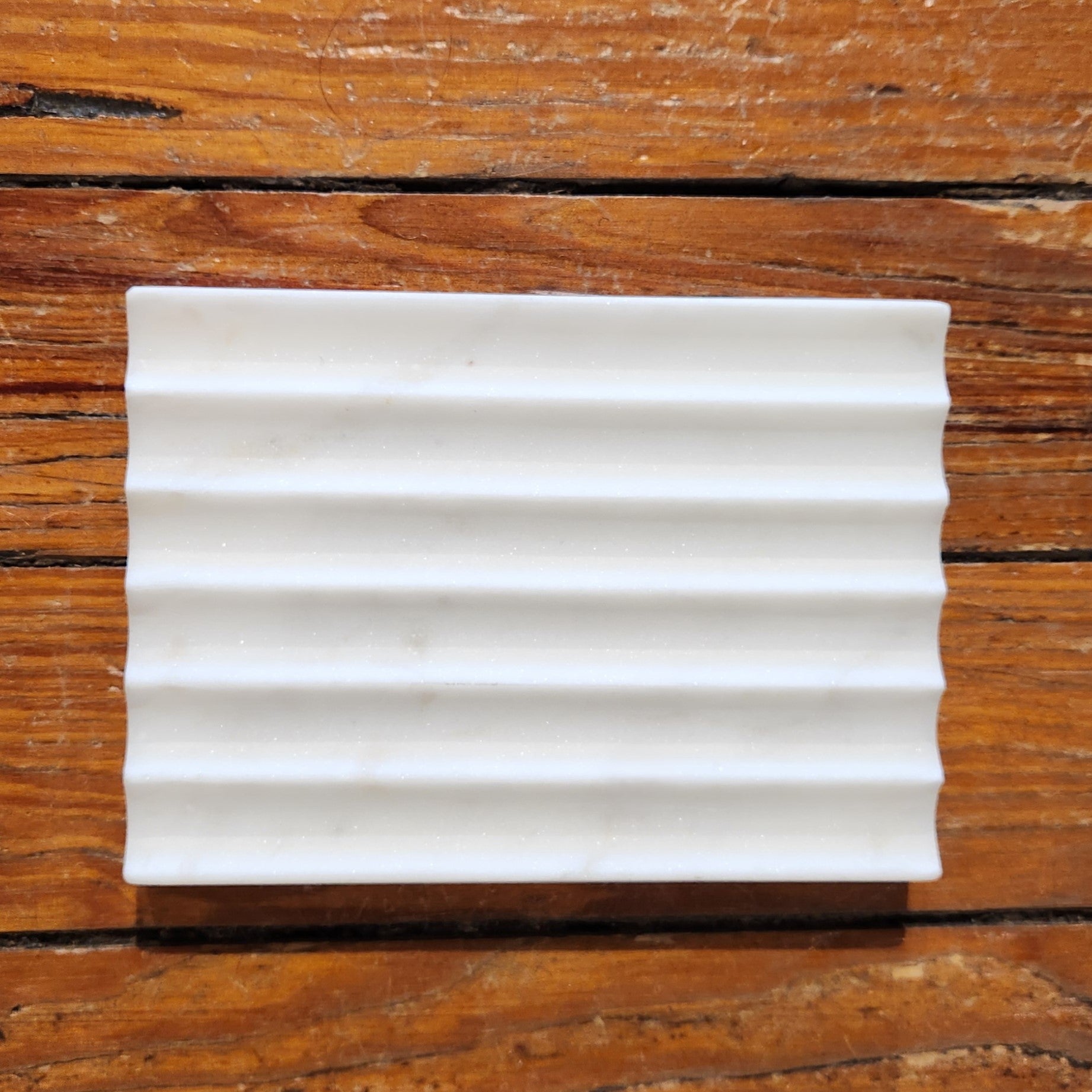 Marble Fluted Rectangle Soap Dish 4"x4.5" - r. h. ballard shop & gallery