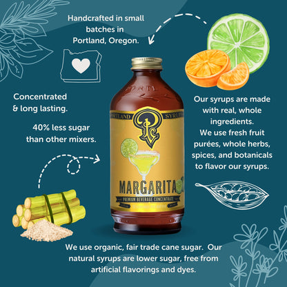 Margarita Syrup 12oz - Cocktail / Mocktail Beverage Mixer