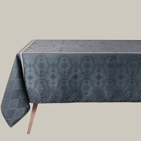 Armoiries Ceruleen Blue LINEN Tablecloth, 69" x 126"