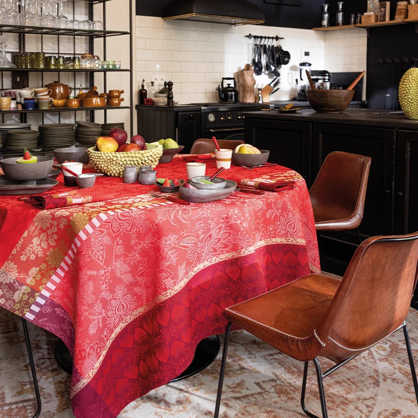 Gipsy Red COATED Tablecloth, 69" x 126"
