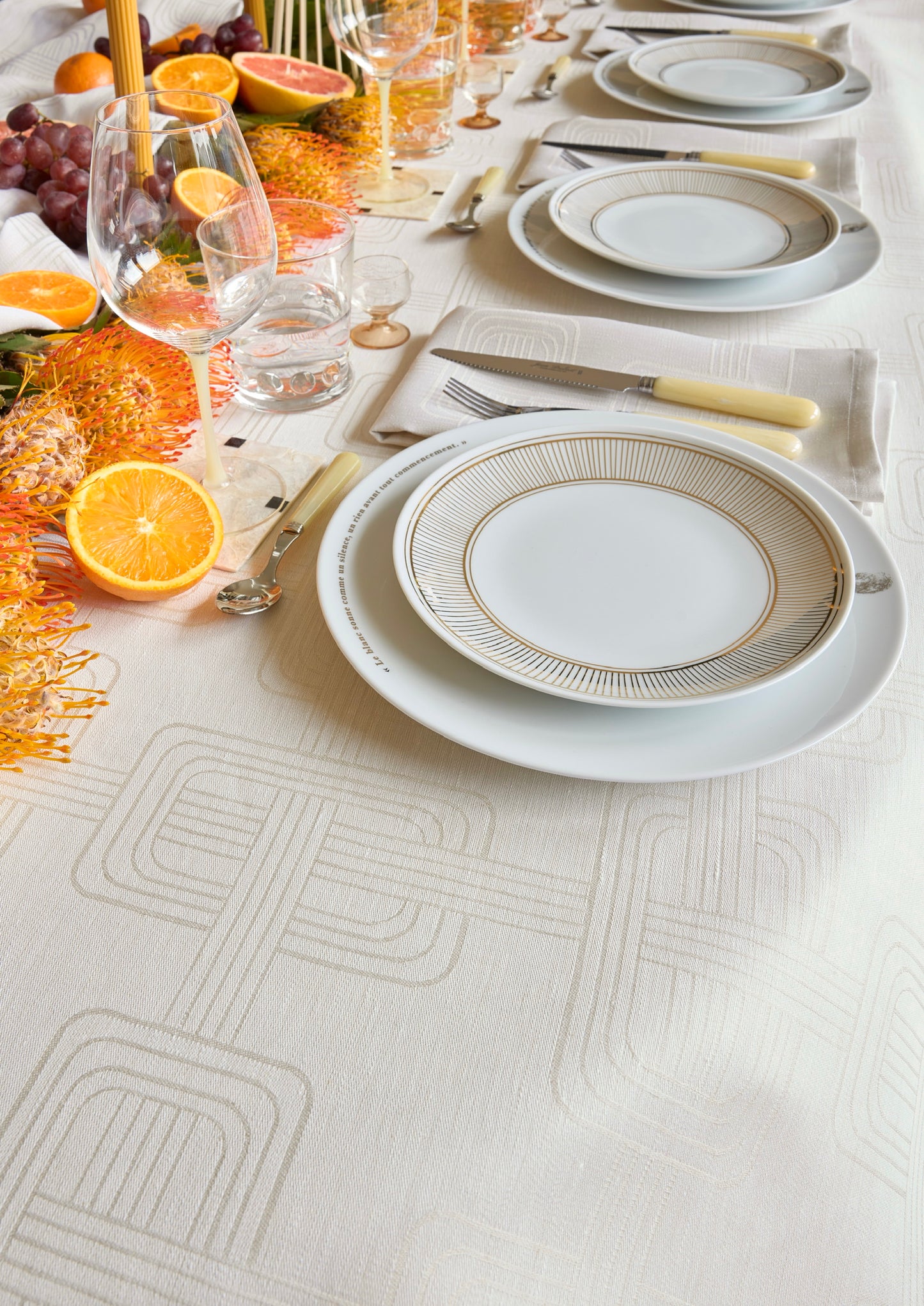 NEW! Hotel Particular Stuc Linen Tablecloth