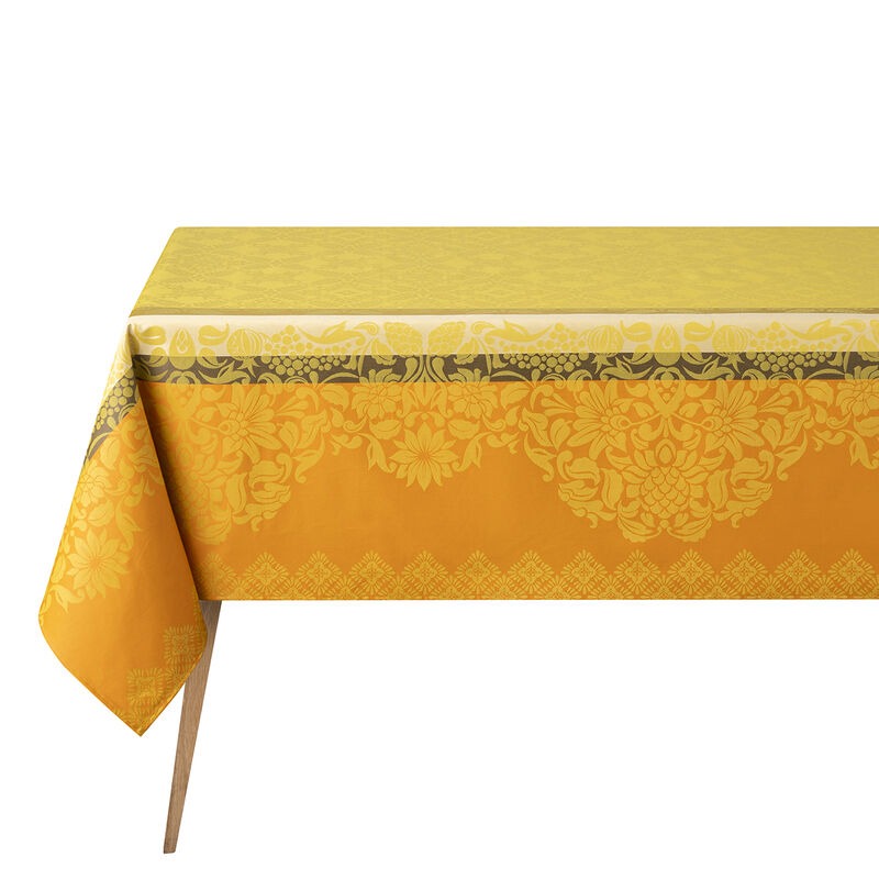 NEW! Mumbai Safran Yellow Tablecloth COATED