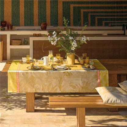 Sinharaja Yellow COTTON Tablecloth, 59" x 86"
