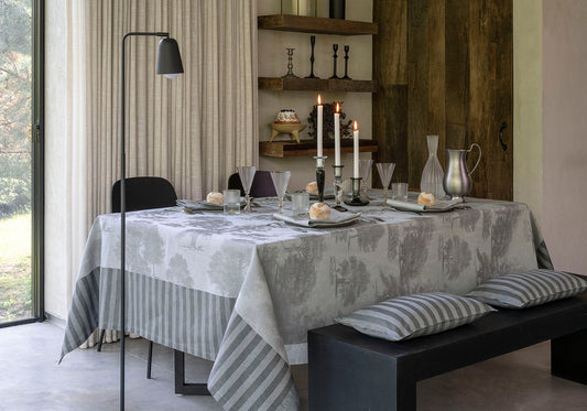 Tivoli Pearl Table Linens by Le Jacquard Français