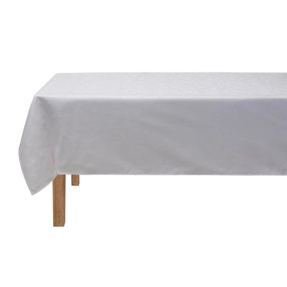 Vegetal Mood White COATED Tablecloth, 69" x 126"