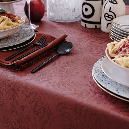 NEW! Vegetal Mood Brick Red Coated Tablecloth