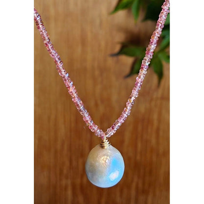 Platinum Pearl & Pink Tourmaline Necklace