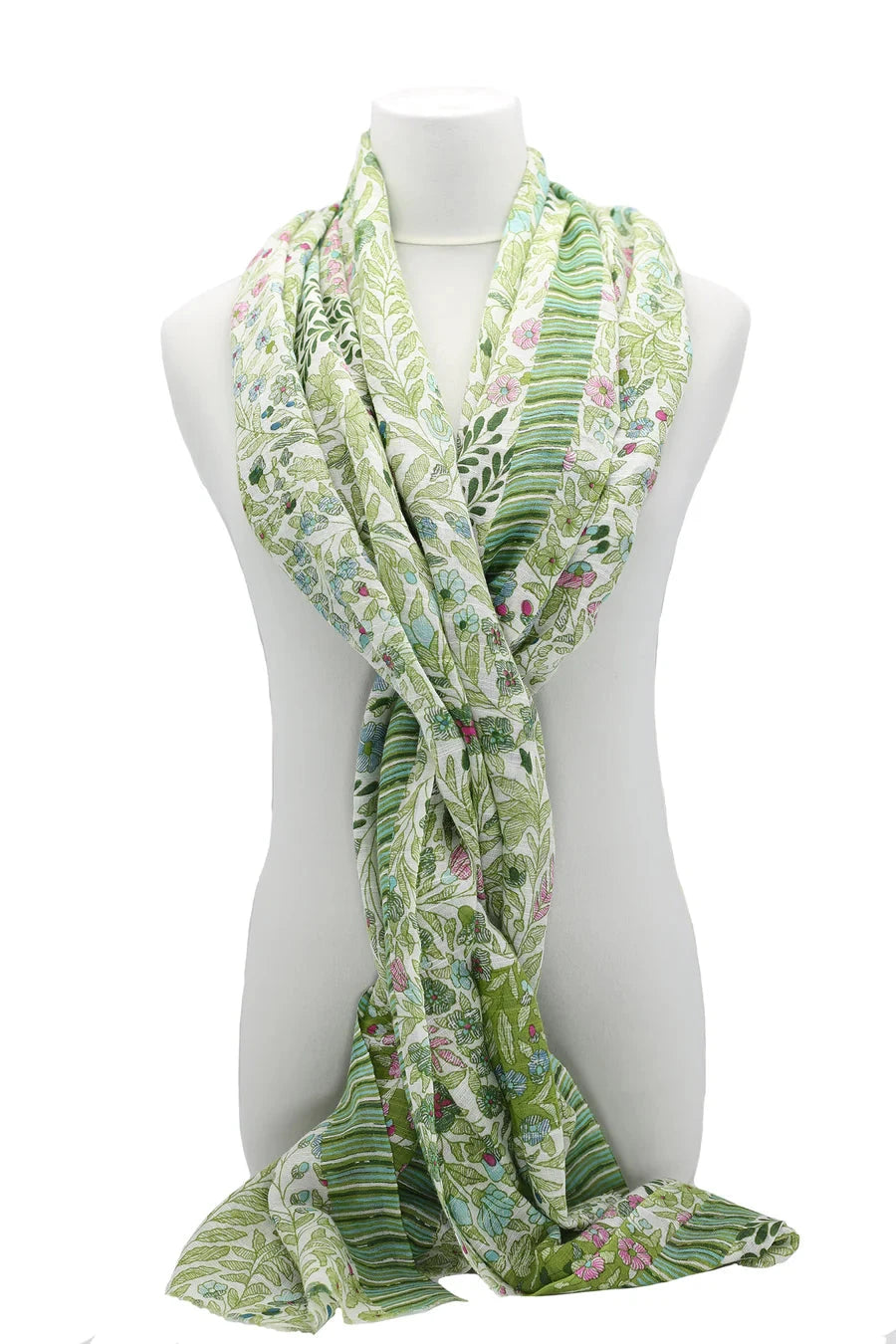 Pastorale Green Cotton Scarf/Wrap