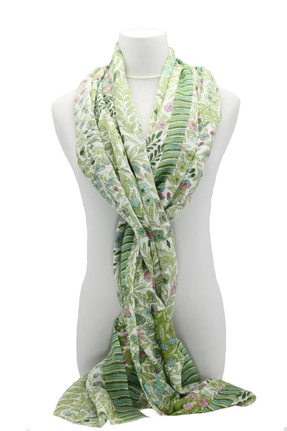 Pastorale Green Cotton Scarf/Wrap