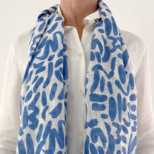 Blue Sonnet Periwinkle Linen Scarf - r. h. ballard shop & gallery