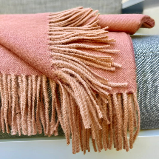 Baby Alpaca Throw/Wrap, Persimmon