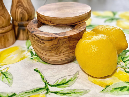 Olive Wood Salt Cellar & Scoop - r. h. ballard shop & gallery