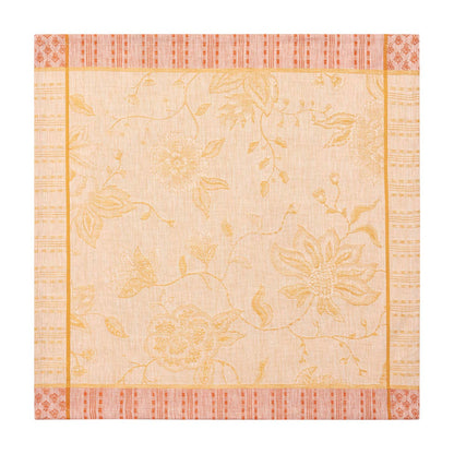 Decorative fabric with floral pattern on a beige background