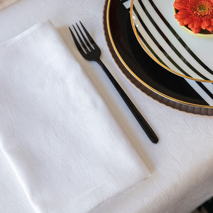 NEW! Vegetal Mood White COATED Tablecloth