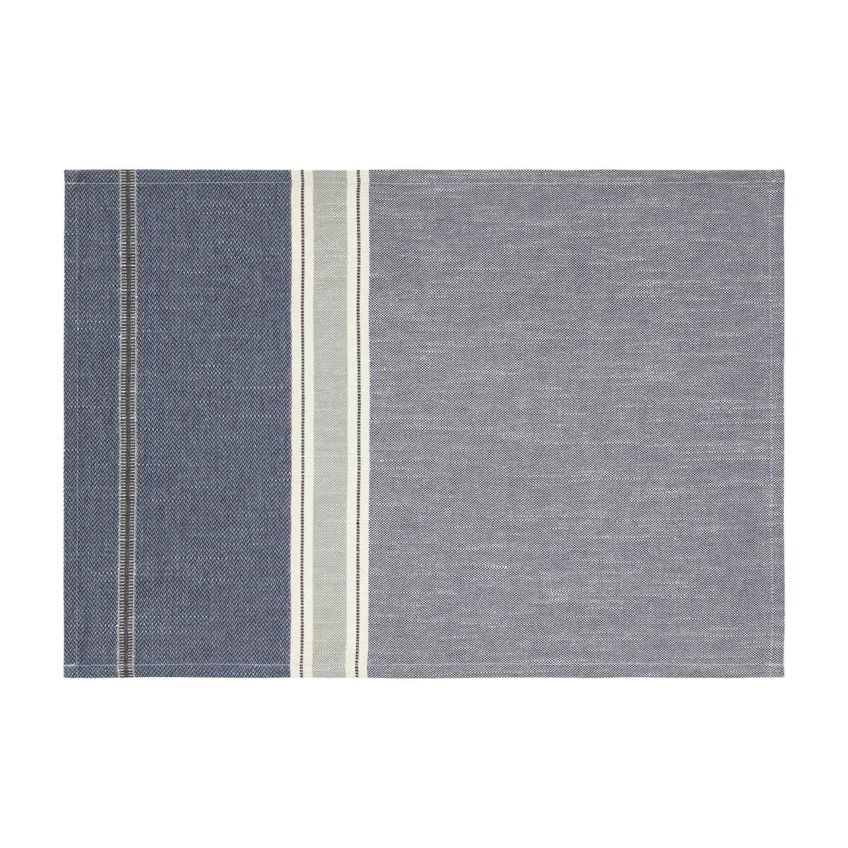 Blue modern placemat with white stripe