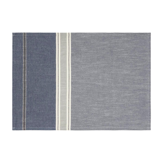 Blue modern placemat with white stripe