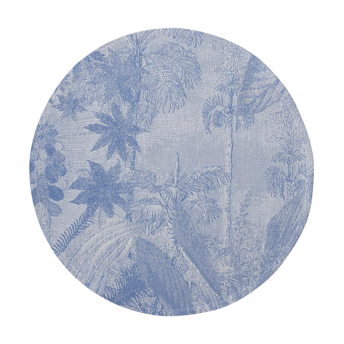 Sinharaja Blue ROUND COATED Placemats, Set of 4