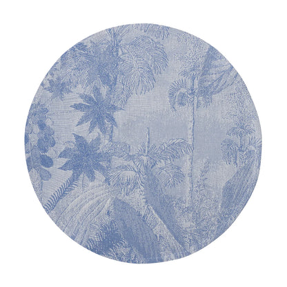 Sinharaja Blue ROUND COATED Placemats, Set of 4