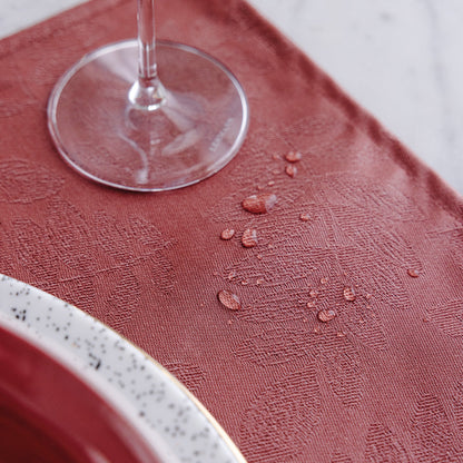 NEW! Vegetal Mood Brick Red Coated Tablecloth