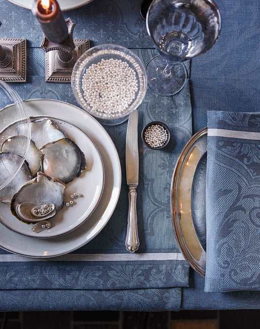 Tivoli Pearl Table Linens by Le Jacquard Français