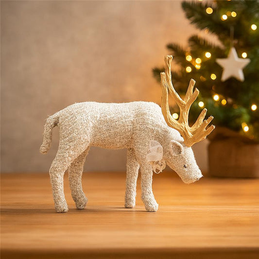 Cotton Glitz Small Grazing Reindeer