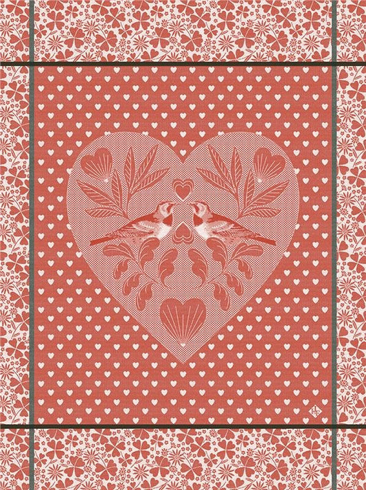 Amour Poppy Red Tea Towel