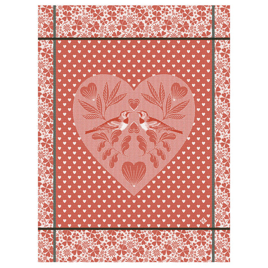 Amour Poppy Red Tea Towel