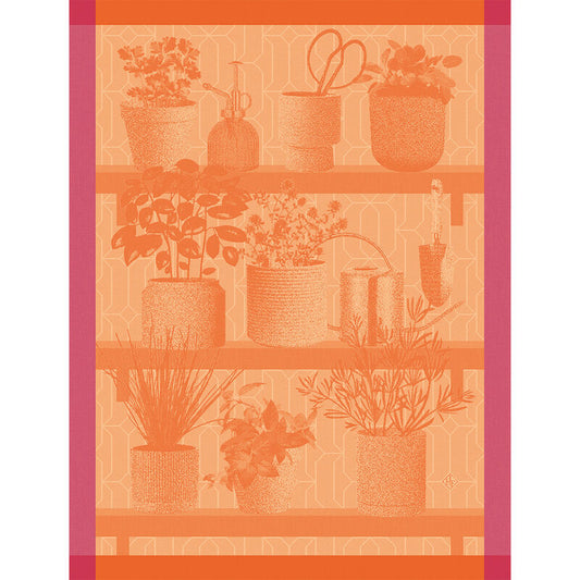 Herbes Fraiches Orange Tea Towel
