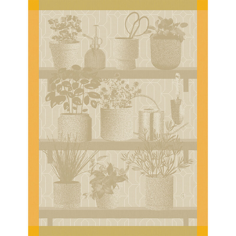 Herbes Fraiches Beige Tea Towel