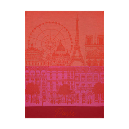 Paris Panorama Red Kiss Towel