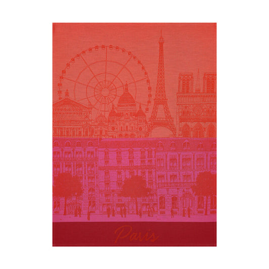 Paris Panorama Red Kiss Towel