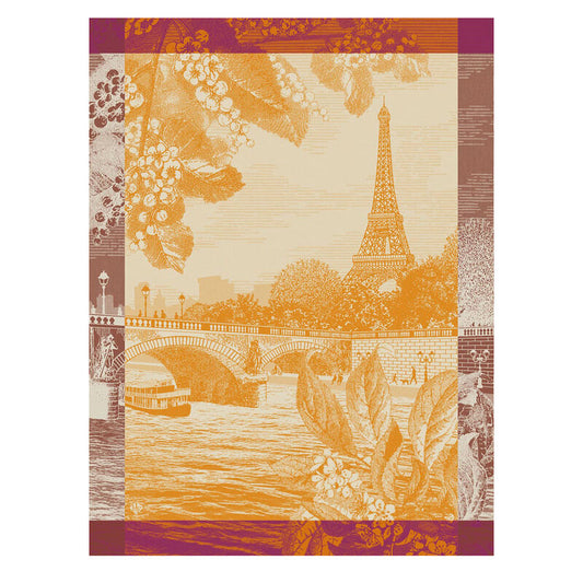 NEW! Paris Sur Seine Orange Tea Towel