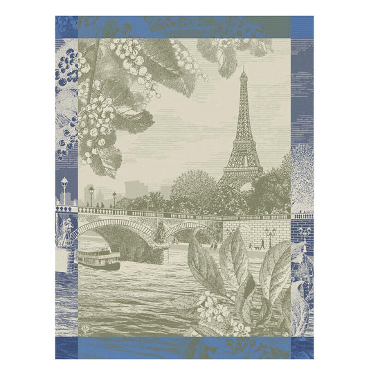 NEW! Paris Sur Seine Blue Tea Towel