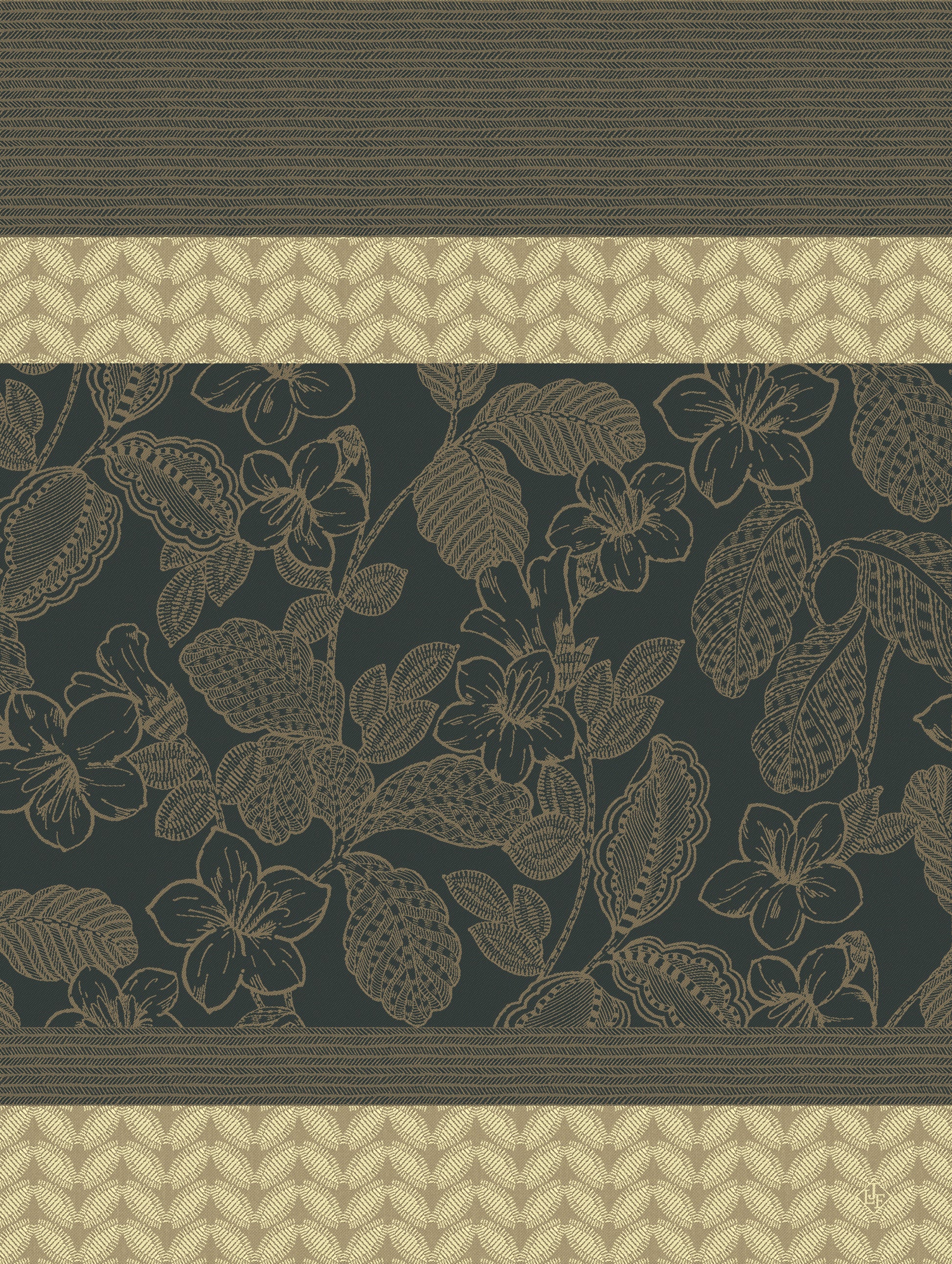 Sulawesi Fleurs Green Tea Towel - r. h. ballard shop & gallery