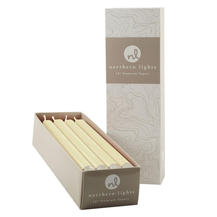 12 inch Ivory Tapers - 12 pack