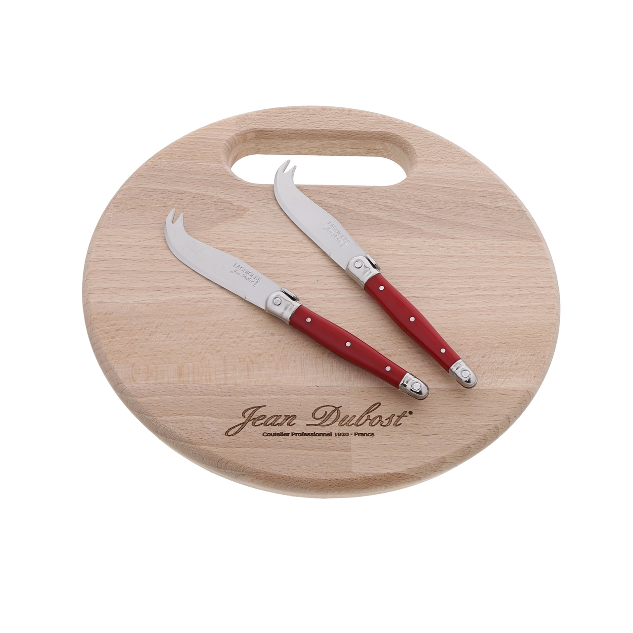 Round Cheese Board Set w/ 2 Knives, Jean Dubost