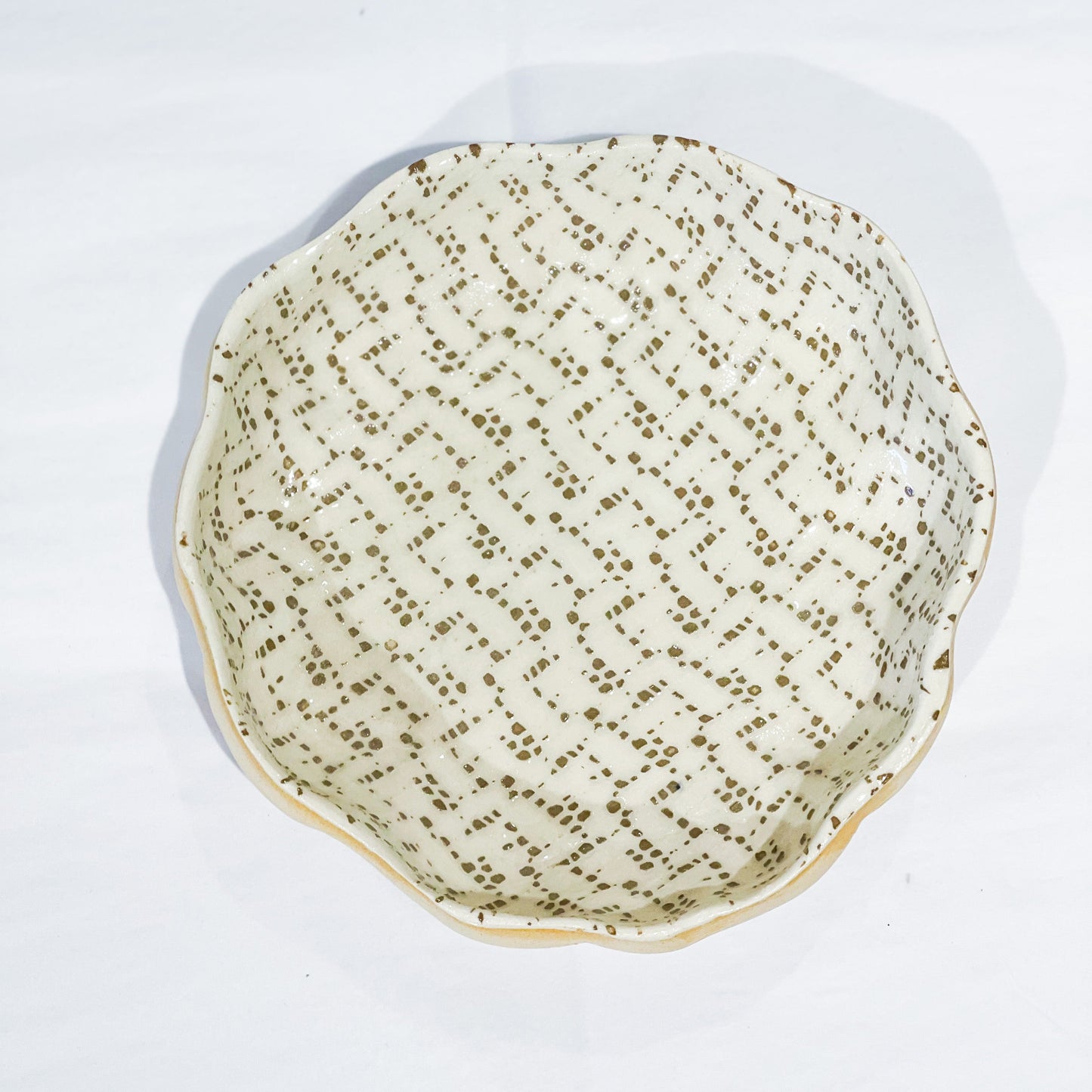 Terrafirma Ceramics - Medium Mocha Maze Scallop Bowl