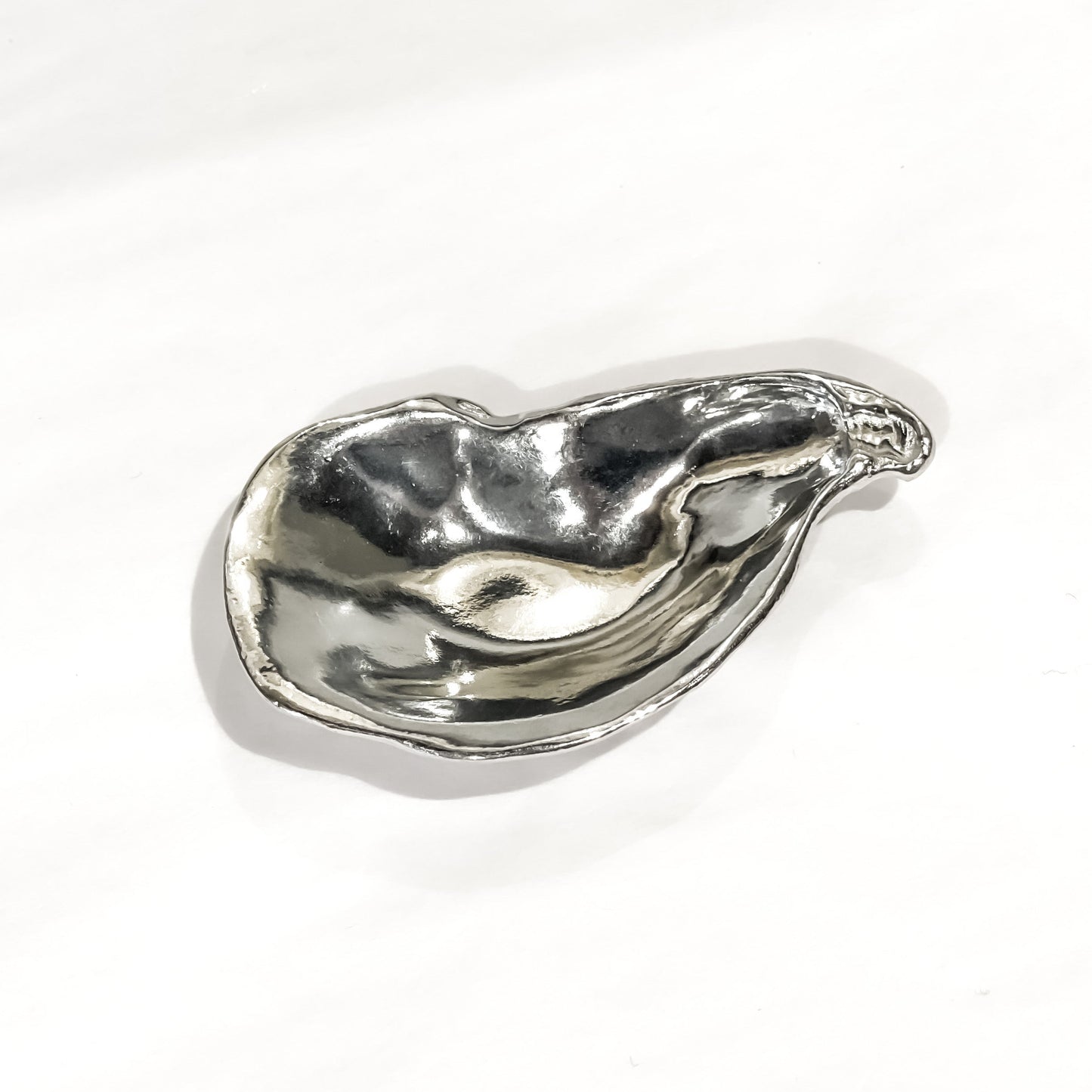 Pewter Oyster Salt Cellar With Spoon
