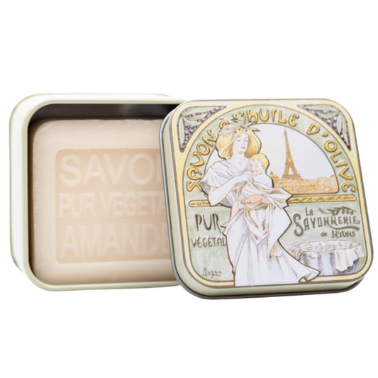 La Savonnerie Almond Soap in Tin, "Mucha"