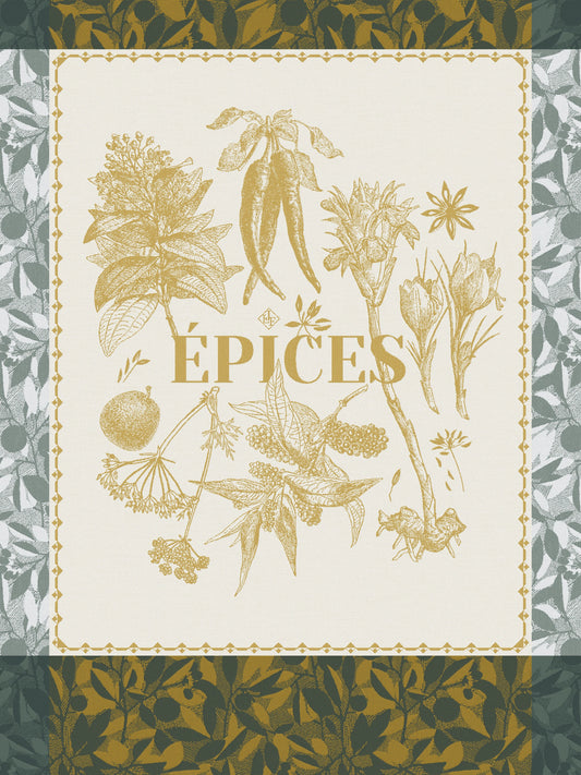 Epices & Aromates Yellow Tea Towel