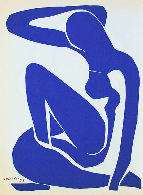 Seated Blue Nude #1 Lithograph