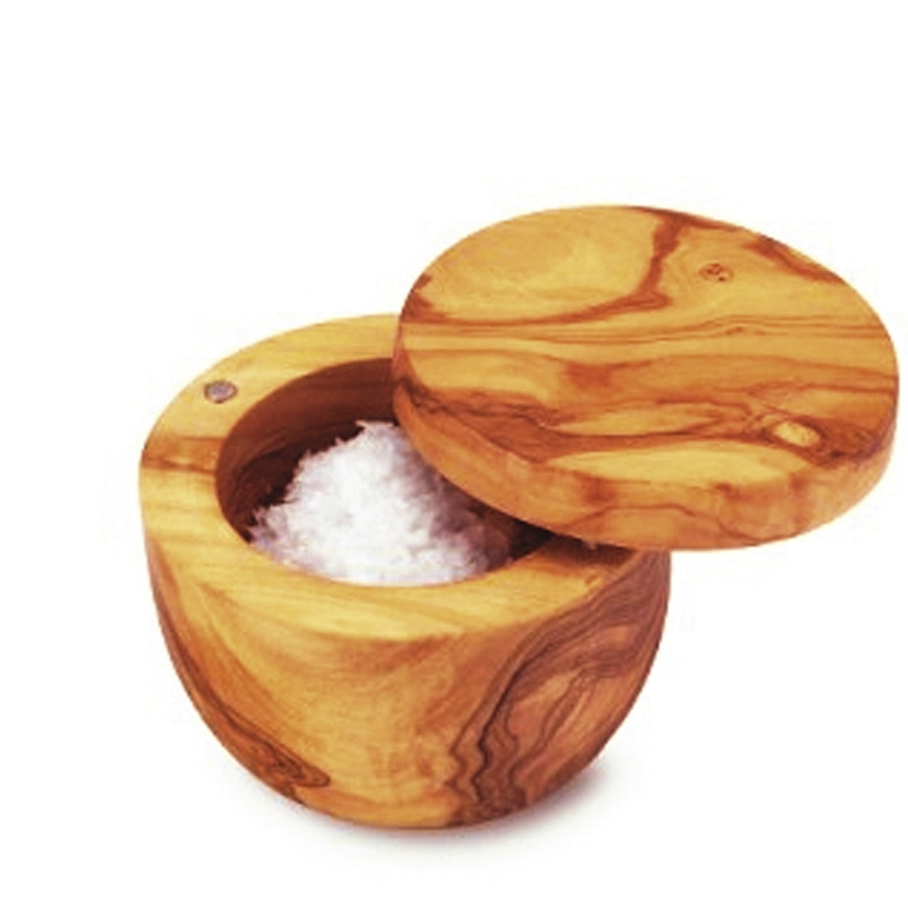 Berard Olivewood Salt Keeper with Swivel Top