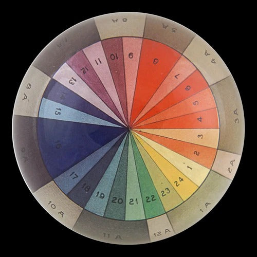 Color Wheel Glass Dome Paperweight, 3.5in x 1.5in