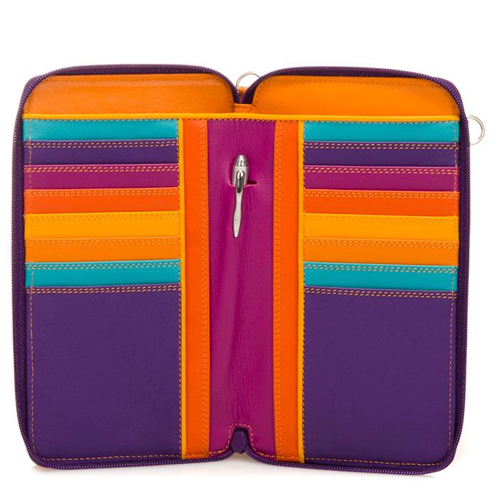 Smart Phone Wallet with Shoulder Strap in Copacabana color scheme, interior