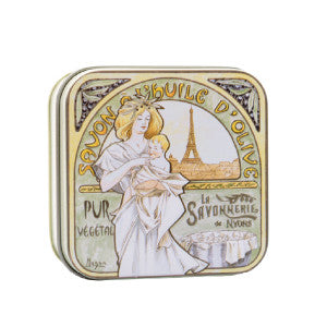 La Savonnerie Almond Soap in Tin, "Mucha"