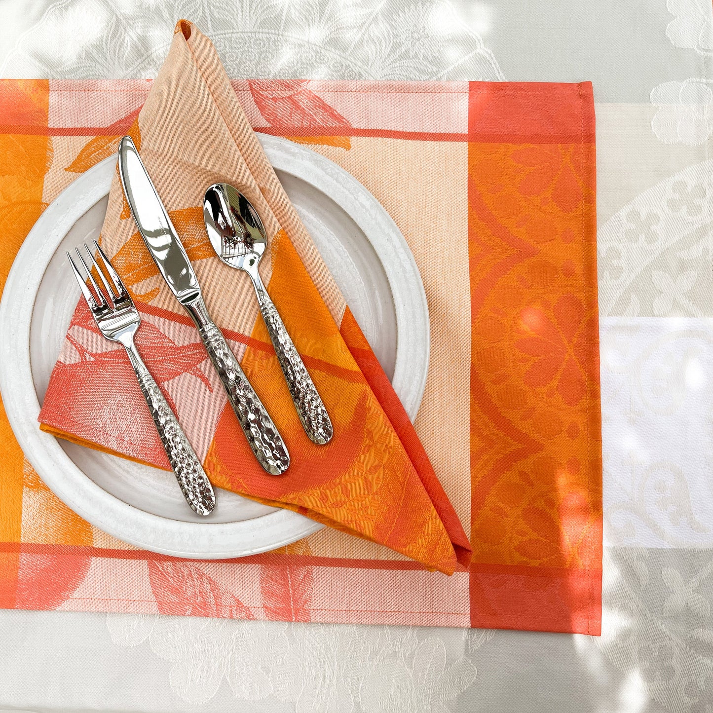 Arriere-Pays Orange Coated Placemats Set of 2