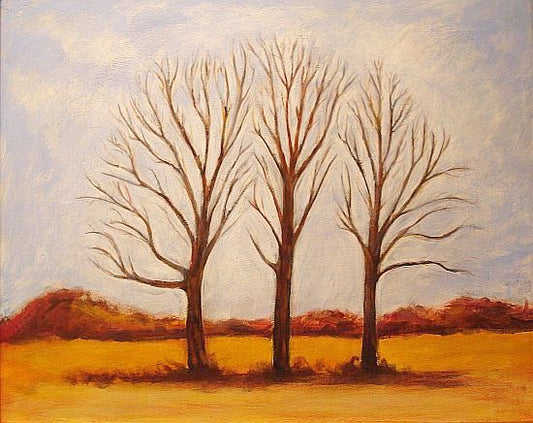 Three Trees , Acrylic Painting