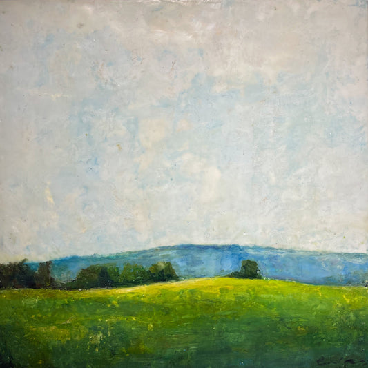 Sky Over A Field, Encaustic
