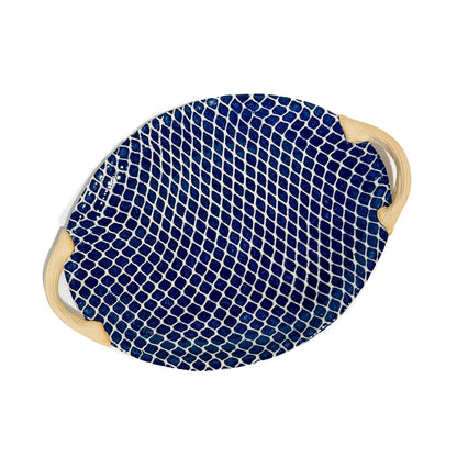 Cobalt Taj Oval Tray with Handles