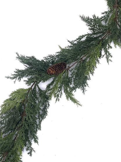 Faux Cedar Garland, 6 feet